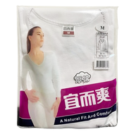 宜而爽 87女厚棉長袖內衣 M(肩寬32~35.5cm + 胸圍84~92cm + 衣長60~62cm + 袖長58~60cm) 適用身高150~160cm  M  白色