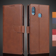 For Samsung Galaxy A8 Star 6.3 inch SM-G855F G885Y G885S G8858 Real Leather Wallet Case Top Skin-sensation Viewing Stand Card Slot Flip Folio Cover