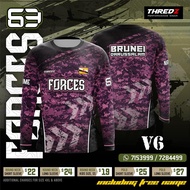 ((qianyun02)This is a Thredz Forces V6 Brunei Darussalam long-sleeve jersey with a digital camouflag
