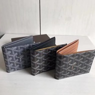Goyard First Layer Cowhide Soft Fabric Half Fold Short Wallet
