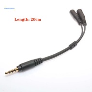 [AuspiciousS] 1Pc 3.5mm Stereo Audio Male To 2 Female Adapters Converters Headset Mic Splitter Cable Adapter Mobile Phone Accessories