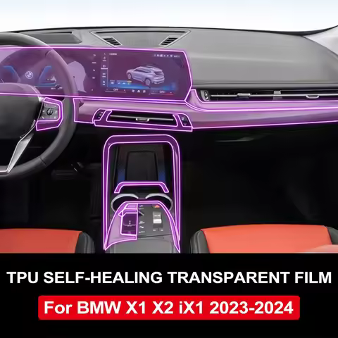 Car Center Console Transparent TPU Protective Film Interior PPF Anti-scratch Pre Cut Film For BMW U1