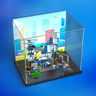 Acrylic display box suitable for Lego 60316 Modern police station building blocks transpar亚克力展示盒适用乐高