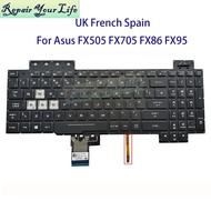 UK Spain French AZERTY Keyboard RGB Backlit For Asus TUF Gaming FX505 FX705 FX504 FX86 FX90 FX86 FX5