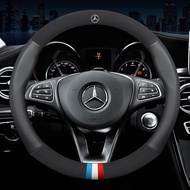 Car Steering Wheel Cover Leather For Mercedes Benz A C CLA E GLA GLC GLE S B CLS Class W204 W213 W21