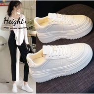 HF4 [Height+] Thick-Soled Heightened 6cm White Shoes Women New Style ins Trendy Korean Version Versa