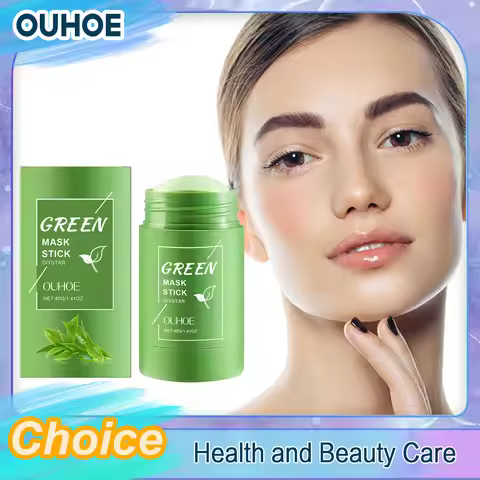Green Tea Solid Mask Stick Remove Blackhead Shrink Pores Deeply Cleansing Blemish Black Dots Smoothi