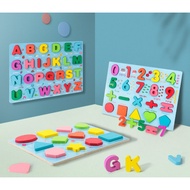Montessori Toys Toddler Wooden Puzzle Numbers Puzzle ABC Puzzle Alphabet Puzzle Children Early Educational Toy Children