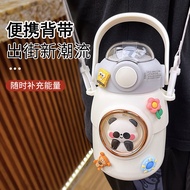 Large Capsule Cartoon Space Capsule 316 Stainless Steel Thermos Cup Children Portable Outdoor Straw 