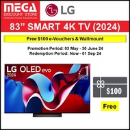 LG OLED83C4PSA 83" OLED EVO 4K C4 SMART TV / FREE WALL MOUNT + $100 VOUCHER REDEEM FROM LG