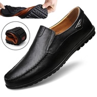 Genuine Leather Men Casual Shoes Luxury Brand 2025 Mens Loafers Moccasins Breathable Slip on Black D