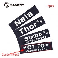 2 PCS PU Personalized Dog ID TagS Dog Harness Collar Label Sticker Patch Custom Dog Tag Name Custom