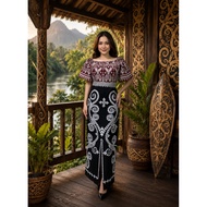 DRESS BORNEO CORAK SARAWAK BURIEK PRINTING READY STOCK