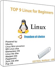 Bootable USB With 9 in 1 Linux Including Mint, Ubuntu, Mx, Pop, Zorin Lite, Elementary, Lite, Manjar