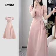 trendy2-Lovito Elegant Plain Pleated Dress for Women L133ED888