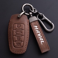 Leather Smart Remote Fob Car Key Case Cover Holder Shell Zinc Alloy Keychain Protector For Haval H6 2022 Poer H9 H1 H4 H7 H9 F5 F7 H2S Great Wall Poer Poer GWM