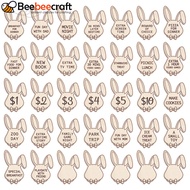 1set 35pcs Easter Themed Basswood Reward Token for Rabbit 50x33.5x3mm