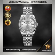 NH35 Automatic Datejust Mod Watch Diamond Silver Crystal Bezel Jubilee | Sapphire Crystal | 36mm 39m