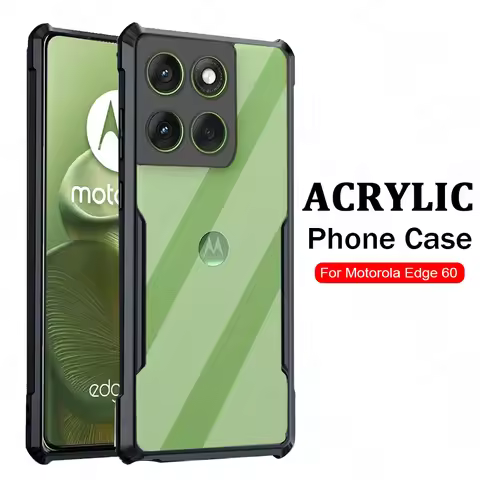 For Motorola Edge 60 5G Case Acrylic Transparent Armor Shockproof Cover Moto Edge60 Fusion Protectio