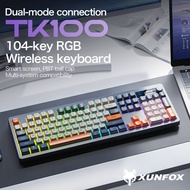 XUNFOX TK100 wireless 2.4 Bluetooth dual-mode keyboard, silent gaming office notebook universal keyb