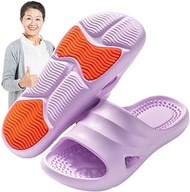 2024 Acupressure Massage Slippers Elderly Household Anti-slip Shower Shoes Acupuncture Foot &amp; Body Reflexology Therapy Feet Massage Sandals Pain Relief And Tension(Color:Purple,Size:39/40 EU)