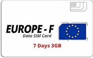 [Europe] 7/15/30 Days | 3GB/5GB/10GB/20GB/30GB/50GB(4G) Data SIM Card | Plug and Play | No Registration Required (Europe F - 7Days 3GB)