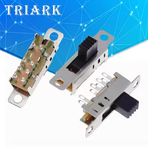 10Pcs SS23E04 Double Toggle Switch 8 Pins 3 files 2P3T DP3T Handle high 5mm small slide switch