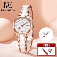 LouisWill watch for women Ladies Fashion Watch Retro Quartz Watch 30M Waterproof Watch Ceramics Thin