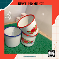 MUG ENAMEL MOTIF BUNGA DAN POLOS/MUG ENAMEL JADUL/TRADISIONAL CANGKIR/MUG ENAMEL