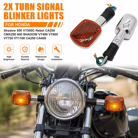 2x Turn Signal Blinker Lights For Honda Shadow 500 VT500C Rebel CA250 CMX250 400 SHADOW VT400 VT600 