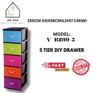 Big Drawer 5 Tier Storage Cabinet M9505/ Plastic Drawer / Kabinet Besar Laci Plastik 5 tingkat