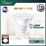 PHILIPS LED GU10 Bulb 4.6W 4.9W Dimmable / NonDimmable | MR16 Bulb 4.5W NonDimmable PHILIPS LED Bulb