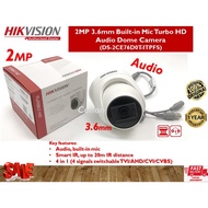HIKVISION 2MP Dome Camera (DS-2CE76D0T-ITPFS) 2MP 3.6mm Built-in Mic Turbo HD Audio Dome