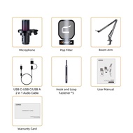 Comica Uni Pro A RGB ไม่มีเสียงรบกวนไมโครโฟน USB ไร้สายเกมไมโครโฟนคอนเดนเซอร์มีไฟ RGB สำหรับมาร์ทโฟน