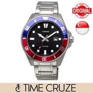 [Time Cruze] Casio MDV-107 Duro Stainless Steel Pepsi Black Dial 200M Men Watch MDV-107D-1A3VDF MDV-