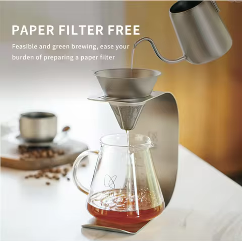 KEITH Titanium Ti3612 Titanium Pour-over Kit brew coffee and tea，both outdoor and home use，Exquisite