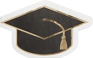 C.R. Gibson Lunch Napkin, Graduation Cap - Die-Cut, Gold Foil Accents - 3-Ply, 20 Count (TW7-25538)