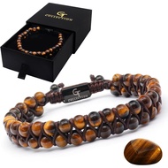 GTcollectionBraceletforMen,AdjustableDoubleBeadedBracelet-GemstoneEnergyBraceletforProtectionandStre