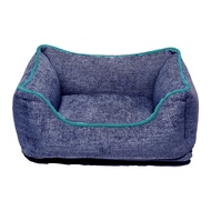 DOG GONE SMART Chenille Lounger Bed (Blue / Green Trim) (Extra Large)