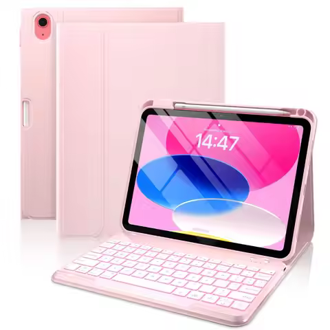 For Xiaomi Mi Pad 7/8 Pro Bluetooth RGB Backlit Keyboard Protective Case; Redmi Pad 2/Pro 12.1 Leath