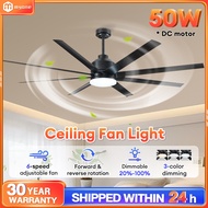 🔥Ready Stock🔥DC Silent Ceiling Fan 65 inch Remote Control tricolor 6 Speed Kipas Siling DC motor cei