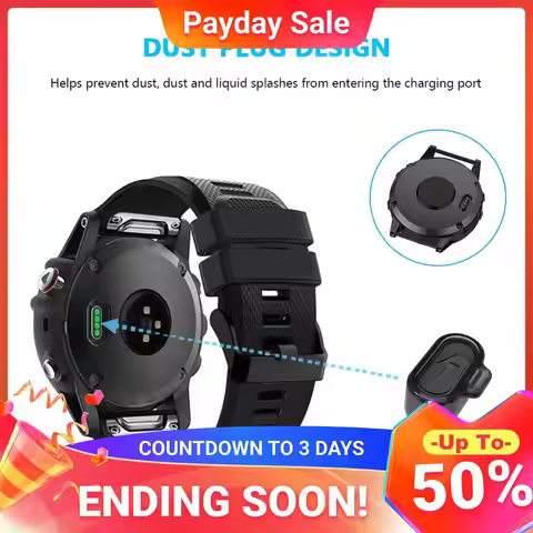 10pcs Clear Cap Smart Watch Accessories Charging Port Protection Universal Protector Cap for Garmin 