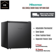 Hisense 60L Single Door 1 Door Mini Bar Refrigerator Fridge RR60D4ABN Peti Sejuk Peti Ais 冰箱 Hisense