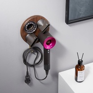 VBDXH ชั้นวางเครื่องเป่าผมไม้ทองแดงติดผนังสําหรับ Dyson Supersonic Hair Dryer Bathroom Hair Holder Stand Organizer MNCMJ