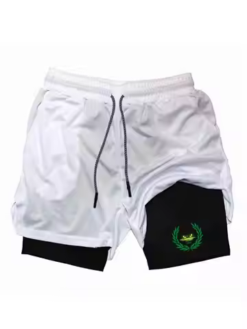2026 casual sportswear fitness double-layer shorts sports shorts 2-in-1 gym running