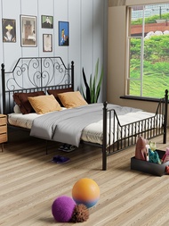 European-Style Suspension Bed Frame Steel Frame Iron Bed Modern Minimalist Iron Frame Bed Double Bed Adult Iron Bed Thickened Thickened