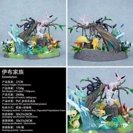 Pokemon Figure Eevee Family Fire Eevee Reevee Flower Fairy Desktop Decoration Anime Figure Model