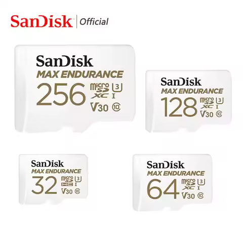 SanDisk MAX ENDURANCE microSD Card 256GB 128GB 64GB 32GB Memory Card U3 4K Full HD for driving recor