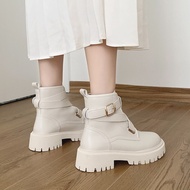 YK8 Fashion Boots - Women's Comfortable PU Leather Chunky Heel Autumn/Winter Style