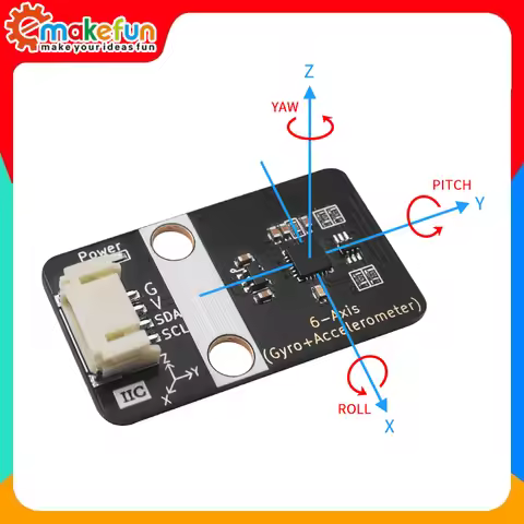 The MPU6050 6 axis gyroscope sensor module with a pH 2.0 interface is compatible with Arduino and su